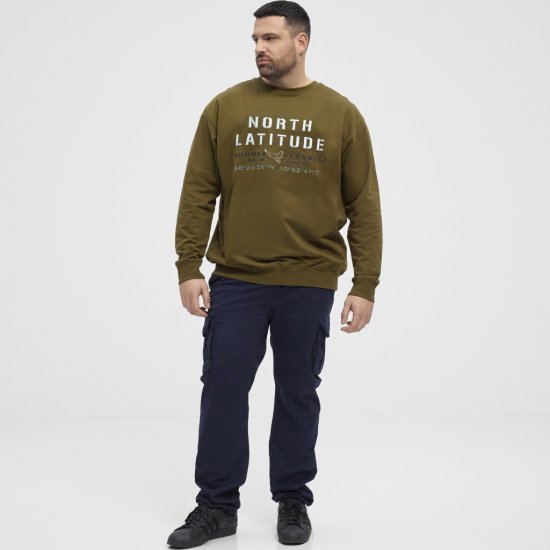 North Latitude Sweatshirt Army Green - Sweatshirts & hoodies - Sweatshirt & Camisolas com Capuz tamanhos grandes