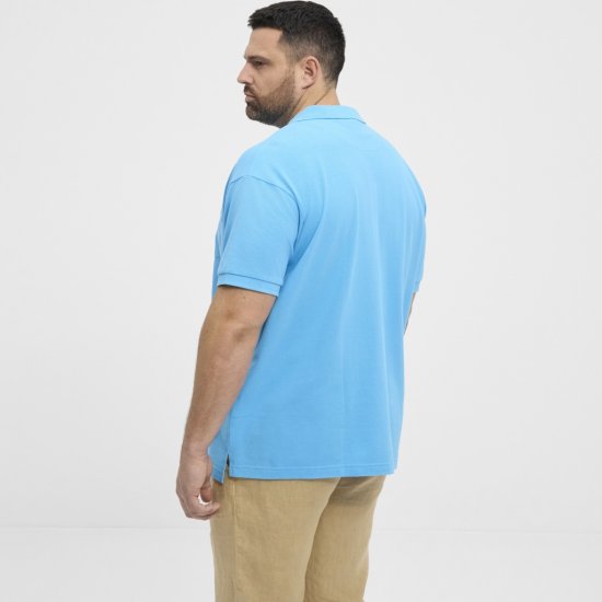 North Latitude Polo Pique Short Sleeve Turquoise - Pólos - Pólos Tamanhos Grandes Homem