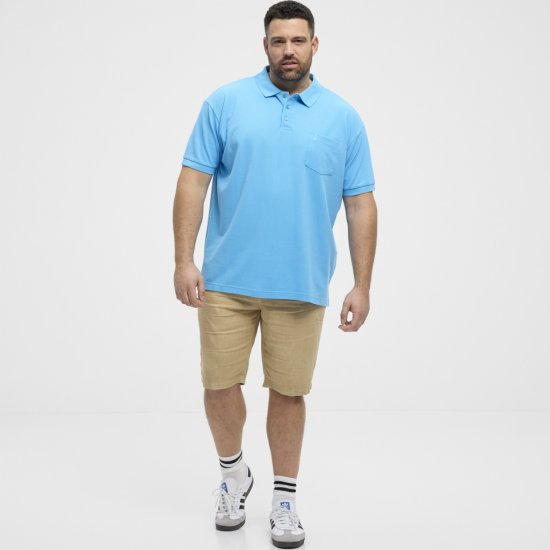 North Latitude Polo Pique Short Sleeve Turquoise - Pólos - Pólos Tamanhos Grandes Homem