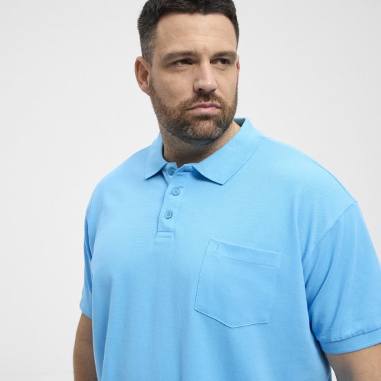 North Latitude Polo Pique Short Sleeve Turquoise - Pólos - Pólos Tamanhos Grandes Homem