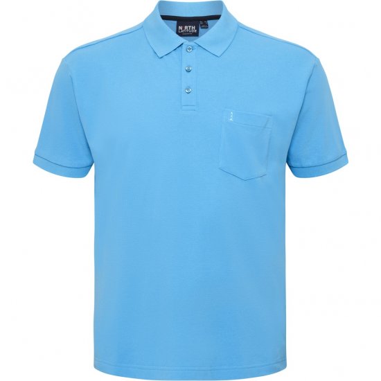 North Latitude Polo Pique Short Sleeve Turquoise - Pólos - Pólos Tamanhos Grandes Homem