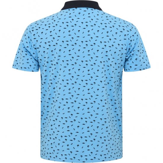 North Latitude Polo Pique Printed Turquoise - Pólos - Pólos Tamanhos Grandes Homem