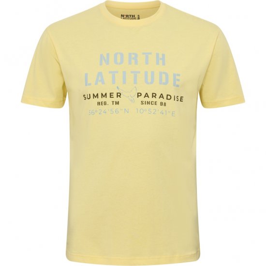 North Latitude T-Shirt Printed Short Sleeve Yellow - T-shirts - T-shirts Homem Tamanhos Grandes
