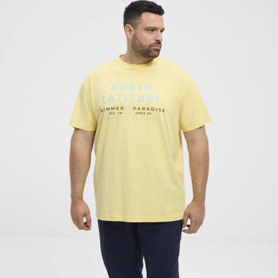 North Latitude T-Shirt Printed Short Sleeve Yellow - T-shirts - T-shirts Homem Tamanhos Grandes