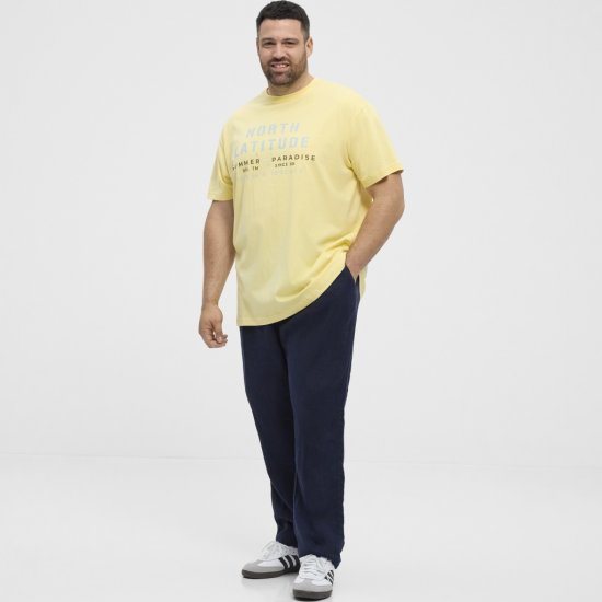 North Latitude T-Shirt Printed Short Sleeve Yellow - T-shirts - T-shirts Homem Tamanhos Grandes