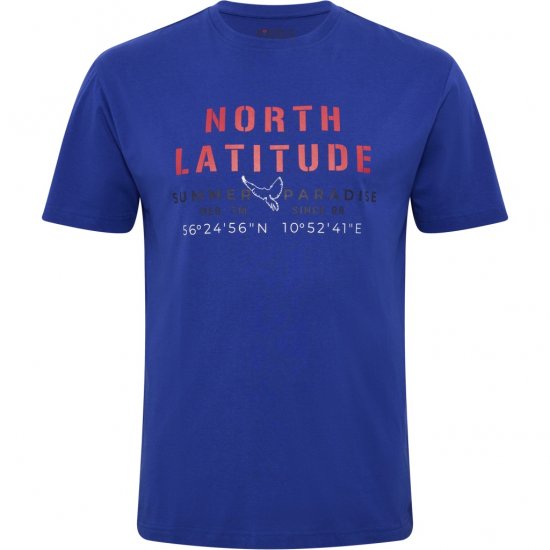 North Latitude T-shirt Printed Short Sleeve Blue - T-shirts - T-shirts Homem Tamanhos Grandes