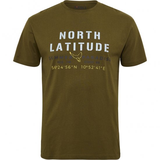 North Latitude T-Shirt Printed Short Sleeve Green - T-shirts - T-shirts Homem Tamanhos Grandes