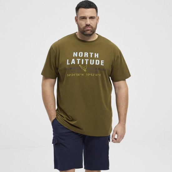 North Latitude T-Shirt Printed Short Sleeve Green - T-shirts - T-shirts Homem Tamanhos Grandes
