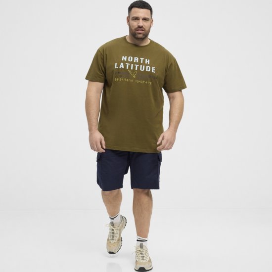 North Latitude T-Shirt Printed Short Sleeve Green - T-shirts - T-shirts Homem Tamanhos Grandes