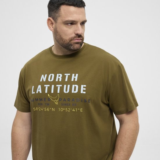 North Latitude T-Shirt Printed Short Sleeve Green - T-shirts - T-shirts Homem Tamanhos Grandes