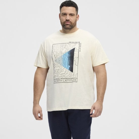 North Latitude T-shirt Printed Short Sleeve Off-White - T-shirts - T-shirts Homem Tamanhos Grandes