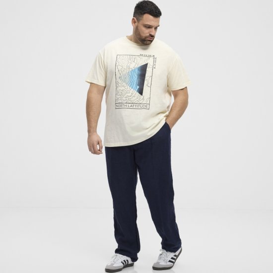 North Latitude T-shirt Printed Short Sleeve Off-White - T-shirts - T-shirts Homem Tamanhos Grandes