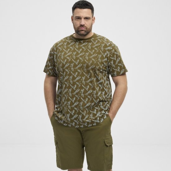 North Latitude T-shirt Allover Printed Green - T-shirts - T-shirts Homem Tamanhos Grandes