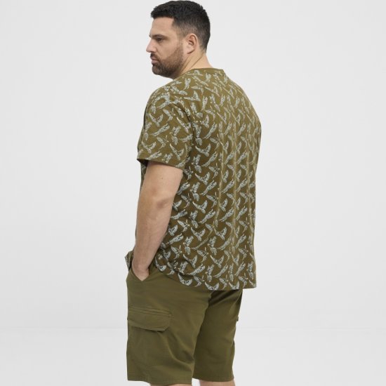 North Latitude T-shirt Allover Printed Green - T-shirts - T-shirts Homem Tamanhos Grandes