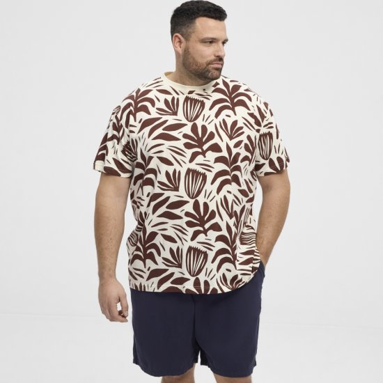 North Latitude T-Shirt Printed Allover Bordeaux - T-shirts - T-shirts Homem Tamanhos Grandes