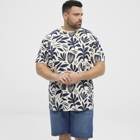 North Latitude T-shirt Allover Printed Navy - T-shirts - T-shirts Homem Tamanhos Grandes
