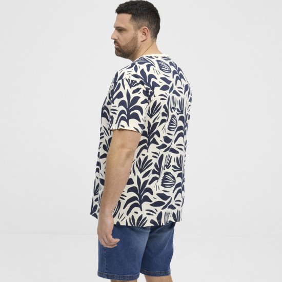 North Latitude T-shirt Allover Printed Navy - T-shirts - T-shirts Homem Tamanhos Grandes