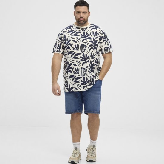 North Latitude T-shirt Allover Printed Navy - T-shirts - T-shirts Homem Tamanhos Grandes