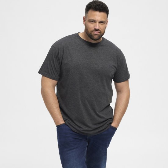 North Latitude T-Shirt 2-Pack Dark Grey Melange - T-shirts - T-shirts Homem Tamanhos Grandes
