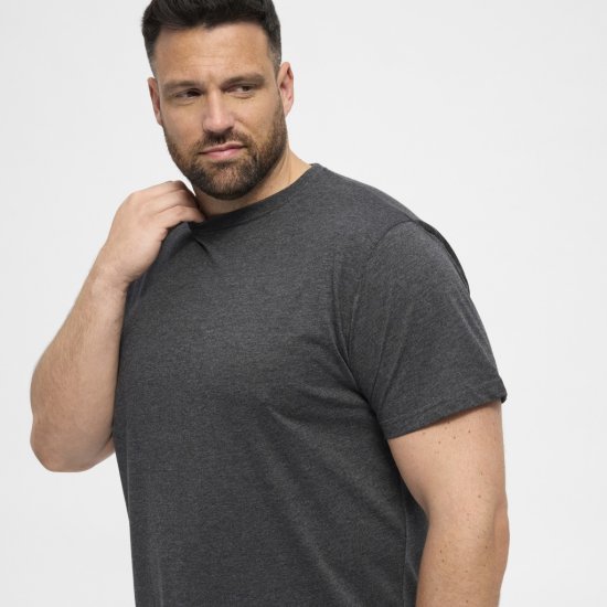 North Latitude T-Shirt 2-Pack Dark Grey Melange - T-shirts - T-shirts Homem Tamanhos Grandes