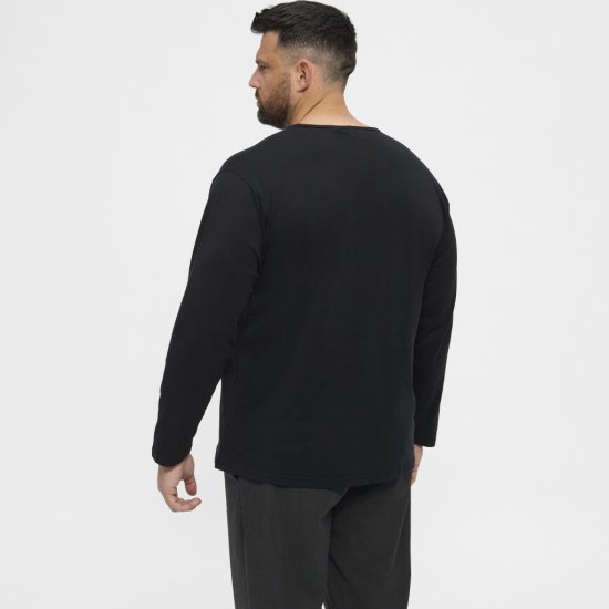 North Latitude T-Shirt Long Sleeve Black - T-shirts - T-shirts Homem Tamanhos Grandes