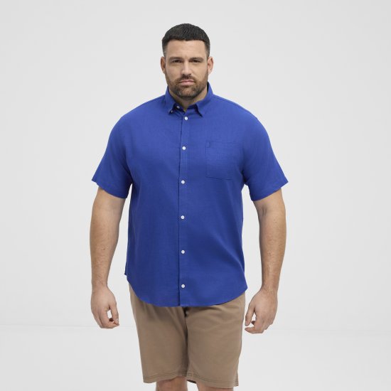 North Latitude Shirt Short Sleeve TALL Blue - ROUPAS DE HOMEM MT-6XLT - Tamanhos-Tall Homem