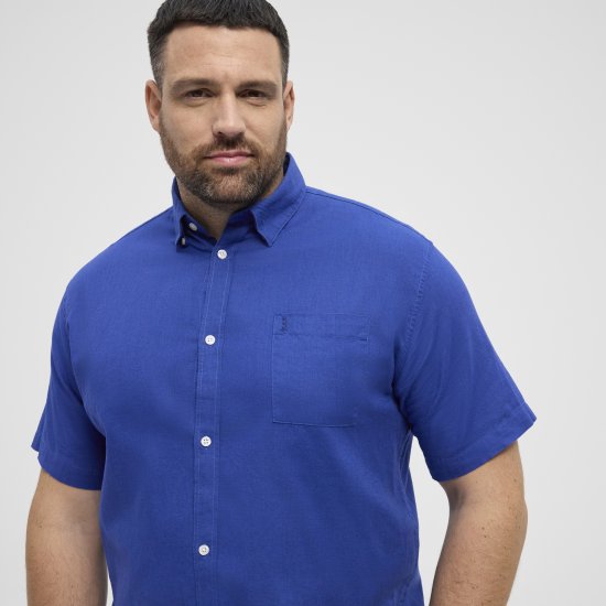 North Latitude Shirt Short Sleeve TALL Blue - ROUPAS DE HOMEM MT-6XLT - Tamanhos-Tall Homem