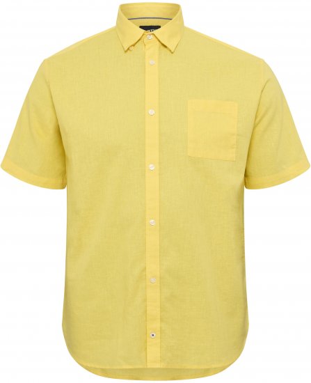 North Latitude Shirt Linen Cotton Short Sleeve TALL Yellow - ROUPAS DE HOMEM MT-6XLT - Tamanhos-Tall Homem