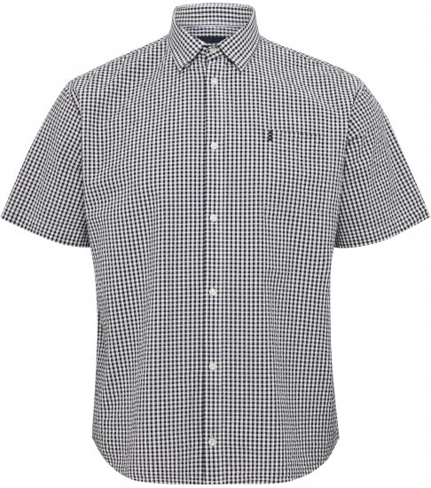 North Latitude Shirt Short Sleeve Checked Grey - Camisas - Camisas Homem Tamanhos Grandes