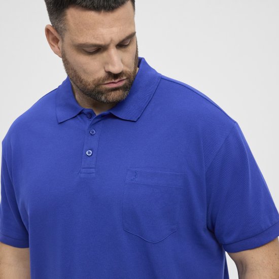 North Latitude Polo Pique Short Sleeve Cobalt Blue - Pólos - Pólos Tamanhos Grandes Homem