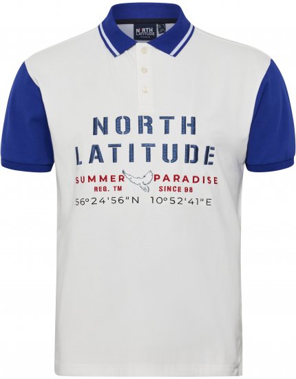 North Latitude Polo Short Sleeve Blue And White TALL - ROUPAS DE HOMEM MT-6XLT - Tamanhos-Tall Homem