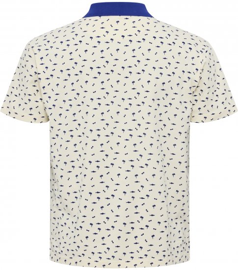 North Latitude Polo Pique Printed Off-White - Pólos - Pólos Tamanhos Grandes Homem