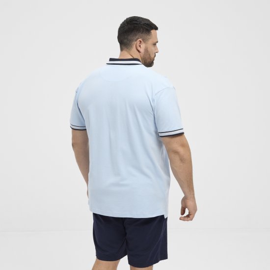North Latitude Polo Pique Short Sleeve Light Blue - Pólos - Pólos Tamanhos Grandes Homem