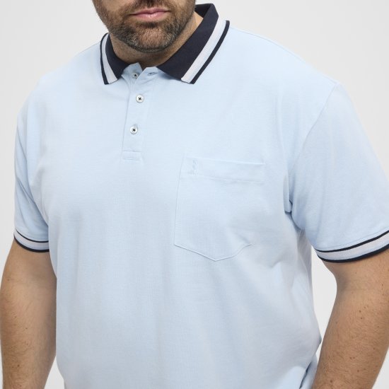 North Latitude Polo Pique Short Sleeve Light Blue - Pólos - Pólos Tamanhos Grandes Homem