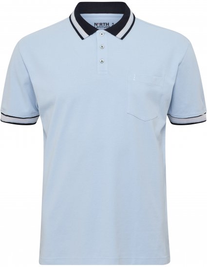 North Latitude Polo Pique Short Sleeve Light Blue - Pólos - Pólos Tamanhos Grandes Homem