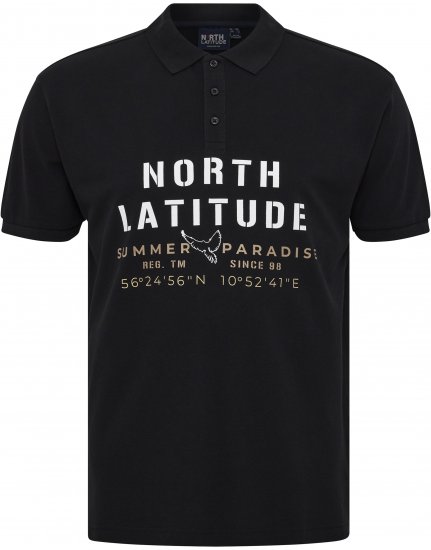 North Latitude Polo Pique Short Sleeve Black - Pólos - Pólos Tamanhos Grandes Homem