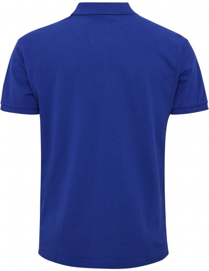 North Latitude Polo Pique Print Short Sleeve Cobalt Blue - Pólos - Pólos Tamanhos Grandes Homem