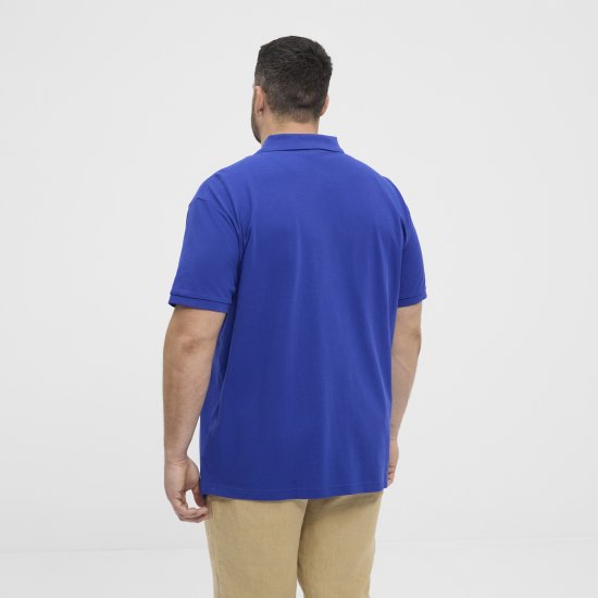 North Latitude Polo Pique Print Short Sleeve Cobalt Blue - Pólos - Pólos Tamanhos Grandes Homem
