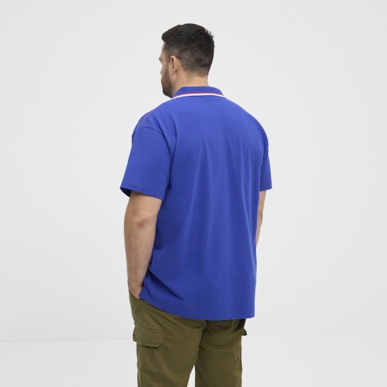 North Latitude Polo Pique V-Neck Blue - Pólos - Pólos Tamanhos Grandes Homem