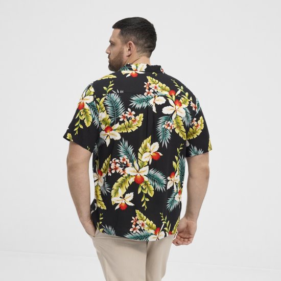 North Latitude Shirt Short Sleeve Printed Allover Black - Camisas - Camisas Homem Tamanhos Grandes