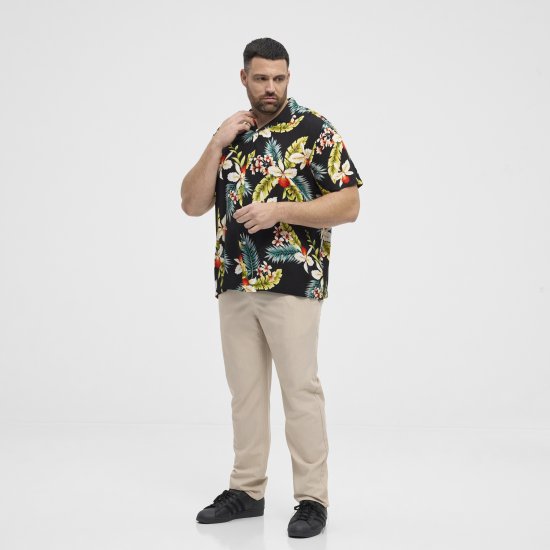 North Latitude Shirt Short Sleeve Printed Allover Black - Camisas - Camisas Homem Tamanhos Grandes
