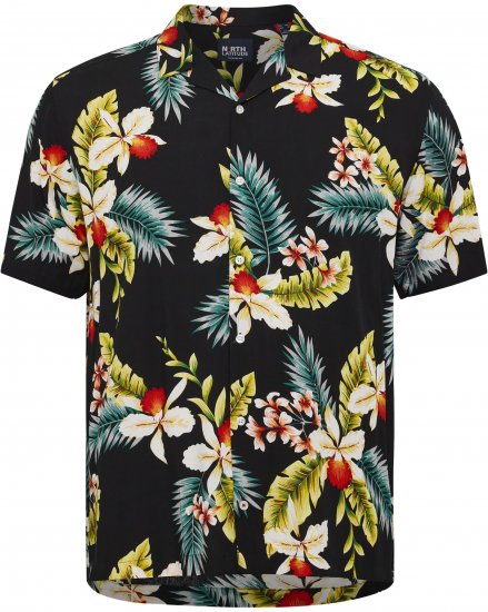 North Latitude Shirt Short Sleeve Printed Allover Black - Camisas - Camisas Homem Tamanhos Grandes