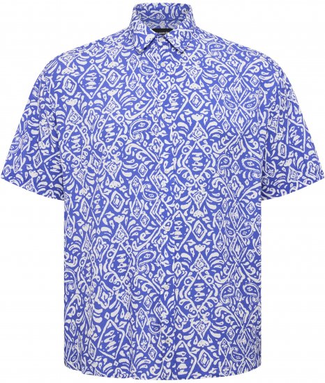North Latitude Shirt Denim Printed Allover Blue - Camisas - Camisas Homem Tamanhos Grandes