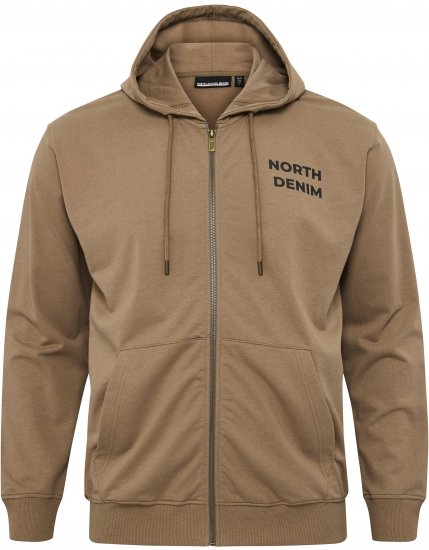 North Latitude Hoodie with Zipper Dark Sand - Sweatshirts & hoodies - Sweatshirt & Camisolas com Capuz tamanhos grandes