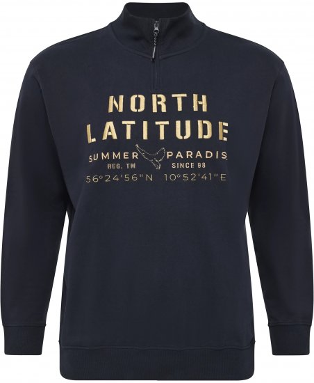 North Latitude Sweatshirt Half-Zip Navy - ROUPAS DE HOMEM MT-6XLT - Tamanhos-Tall Homem