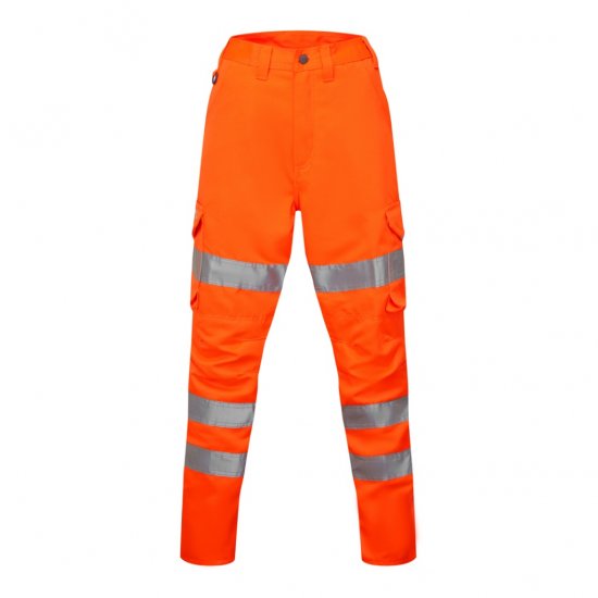 Leo Pennymoor EcoViz Women's Poly/Cotton Cargo Trousers Orange - Roupa de Trabalho - 