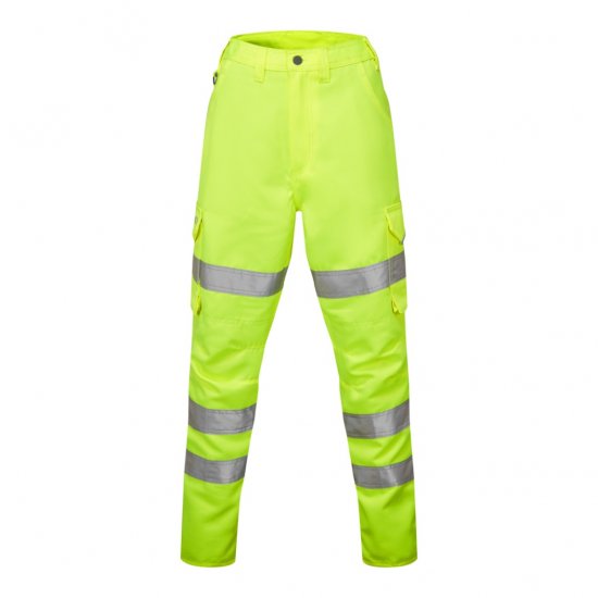 Leo Pennymoor EcoViz Women's Poly/Cotton Cargo Trousers Yellow - Roupa de Trabalho - 