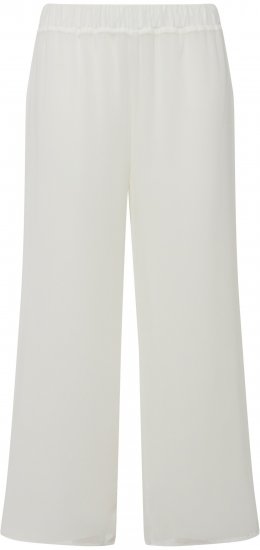 Ulla Popken Layered Chiffon Wide Leg Pants White - Jeans & Calças Femininas em Tamanhos Grandes – Plus Size - 