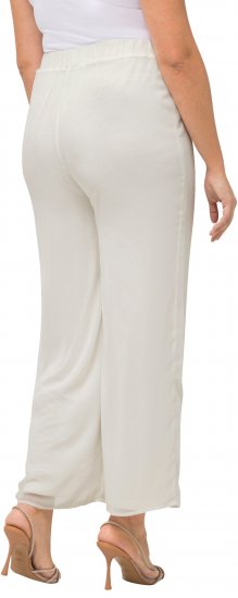 Ulla Popken Layered Chiffon Wide Leg Pants White - Jeans & Calças Femininas em Tamanhos Grandes – Plus Size - 