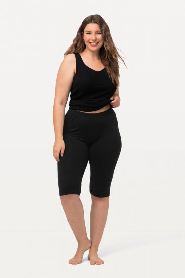 Ulla Popken Stretch Knit Bike Shorts Black - Ulla Popken - Roupa Plus-Size Ulla Popken